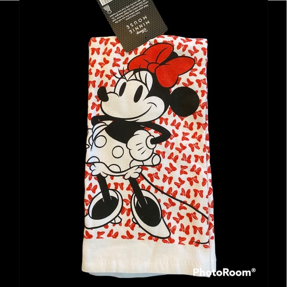 Disney Kitchen Set Of 2 Minnie Mouse Kitchen Towels Red Bows In The